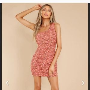 Womens NWT Lush Clothing Pink Floral Bodycon Dress in Small